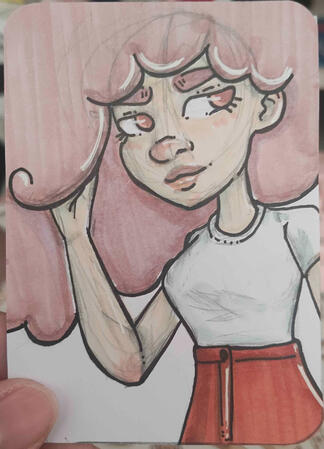 Pink Hair - Alcohol Markers