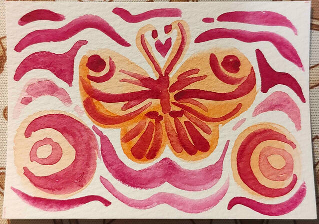 Love Moth - Watercolor