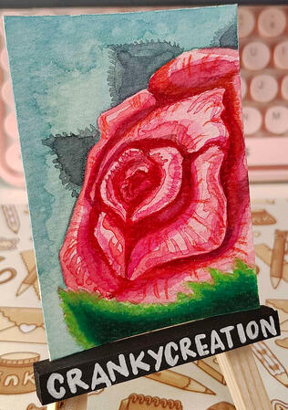Rose - Watercolor & Colored Pencil