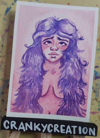 Purple Hair - Watercolor