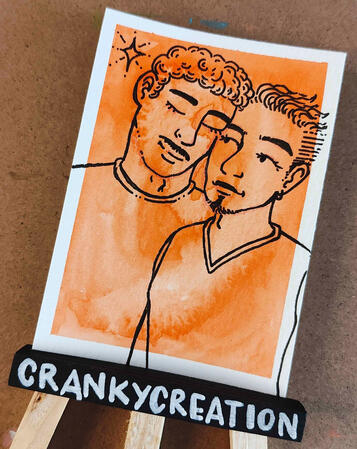 Love / Orange - Watercolor & fineliner