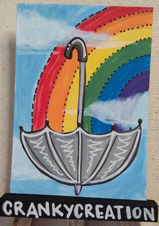 Rainbow Umbrella - Acrylic Markers