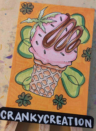 Strawberry Ice Cream - Alcohol Markers & Acrylic Markers